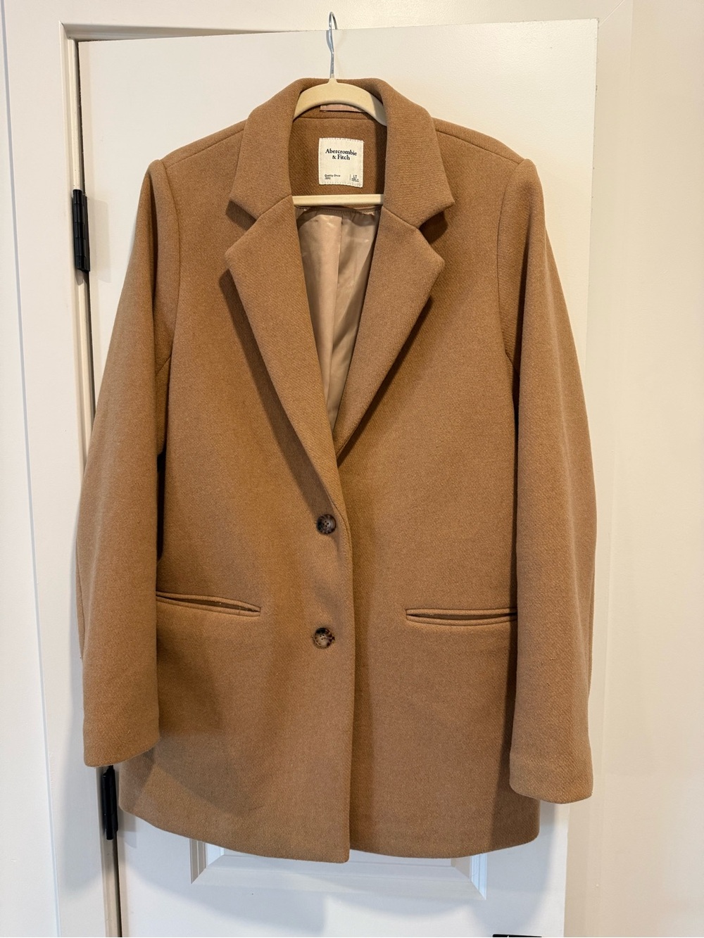 Abercrombie & Fitch Camel Tan Wool-Blend Blazer Jacket